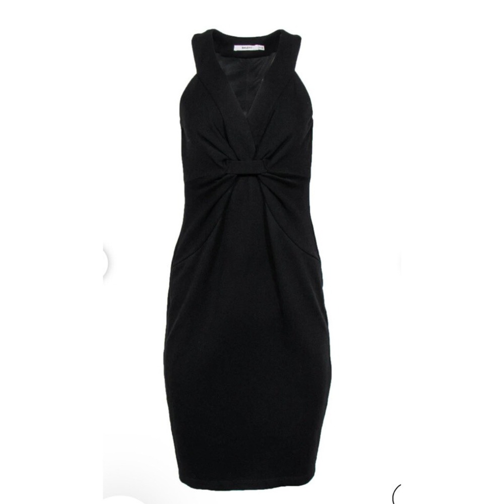 Bailey 44 Black Twisted Knot V-Neck Sheath Cocktail Dress Womens Small - Picture 1 of 5